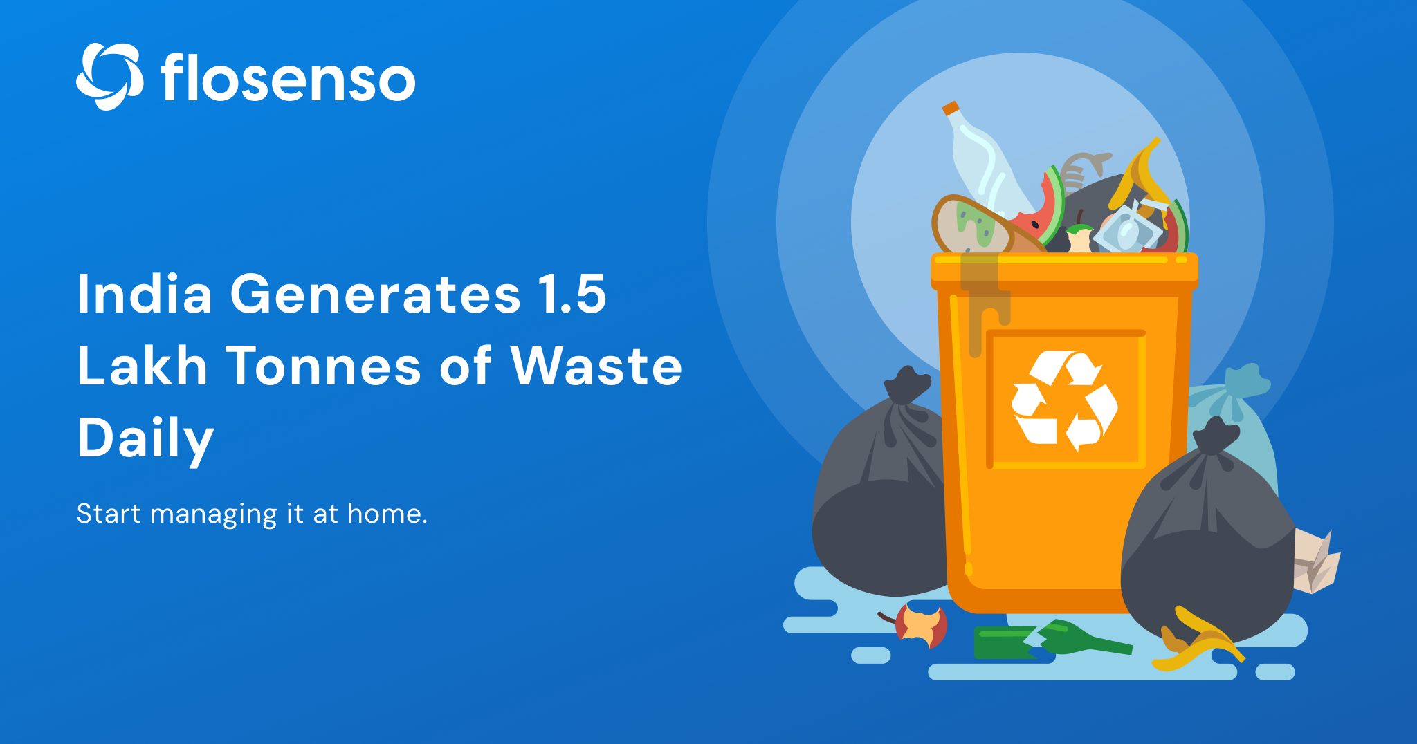 How much waste is generated at home in a day in India?