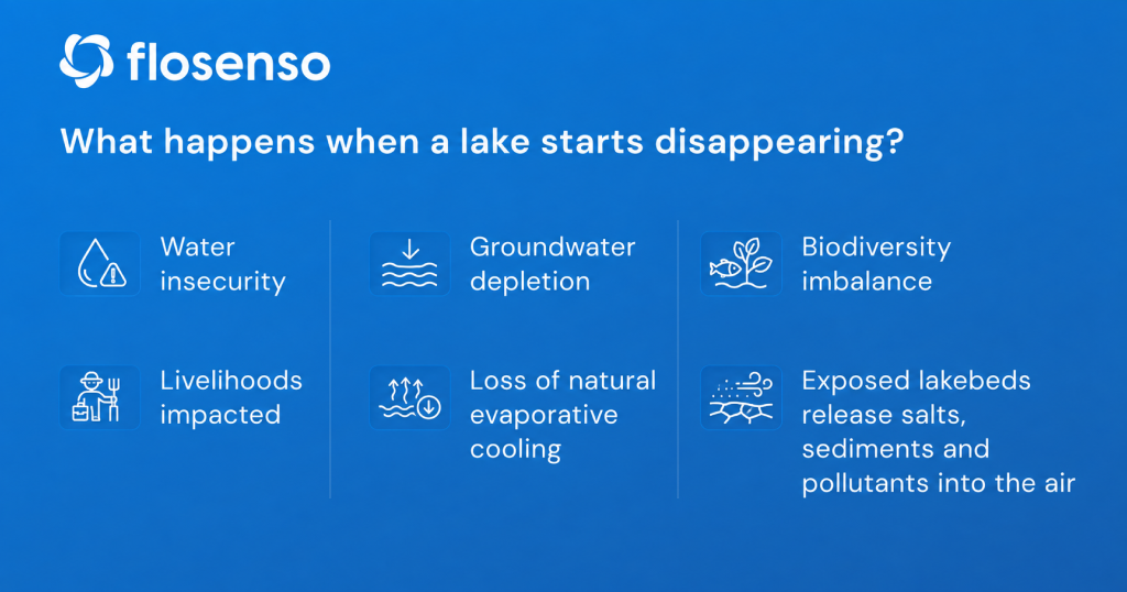 Impacts of drying lakes on water security, groundwater and biodiversity